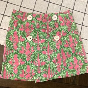 Lilly Pulitzer Pink and Green Wrap Skirt